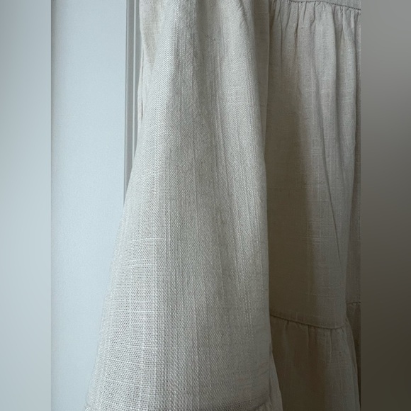 Vanessa Alexandra Linen Blend Dress Tan Made In Italy Size M - Picture 8 of 8